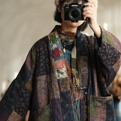Meadow Patchwork Linen Long Coat