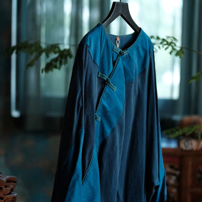 Indigo Path Patchwork Cotton Tunic