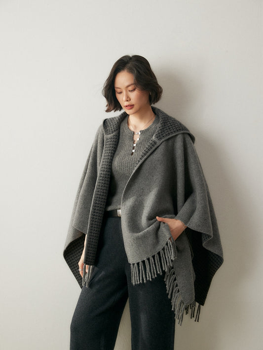 Luna Cashmere Fringe Cape