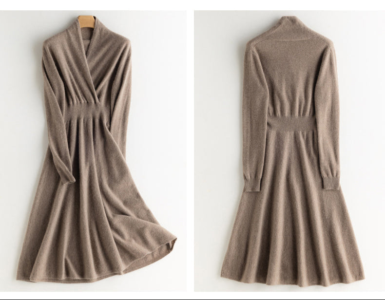 Cashmere Elegance Ruffle Dress