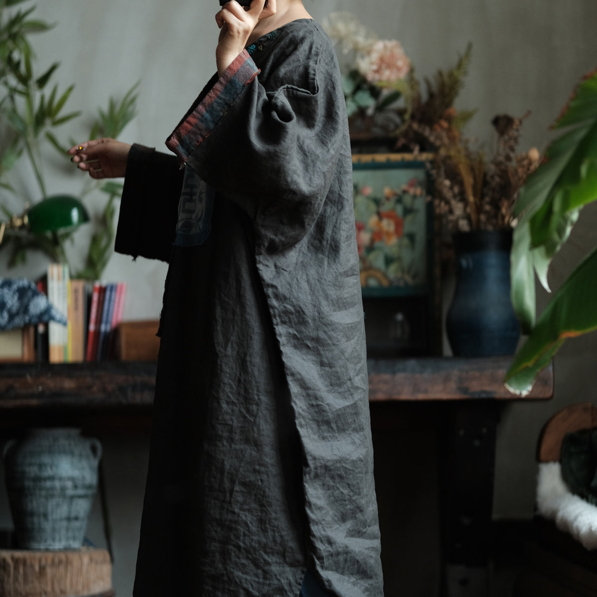 Indigo Relic Linen Dress