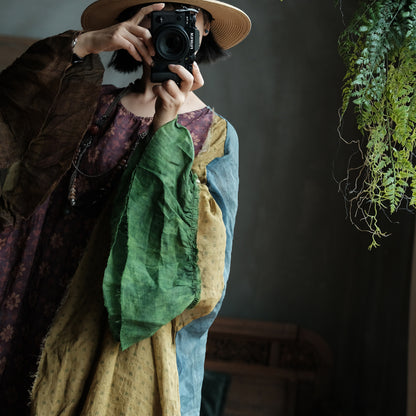 Mori Garden Patchwork Ramie Maxi Dress