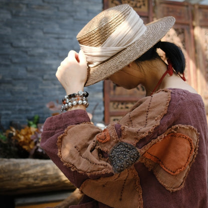 Vintage Patchwork Linen Dress