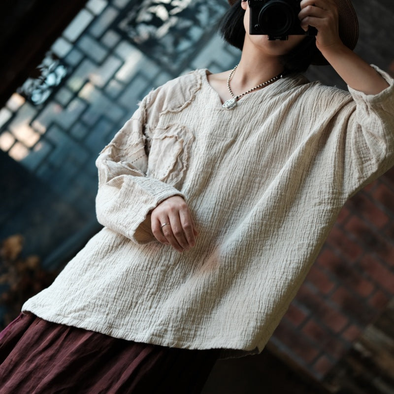 Vintage Embroidered Ramie Blouse