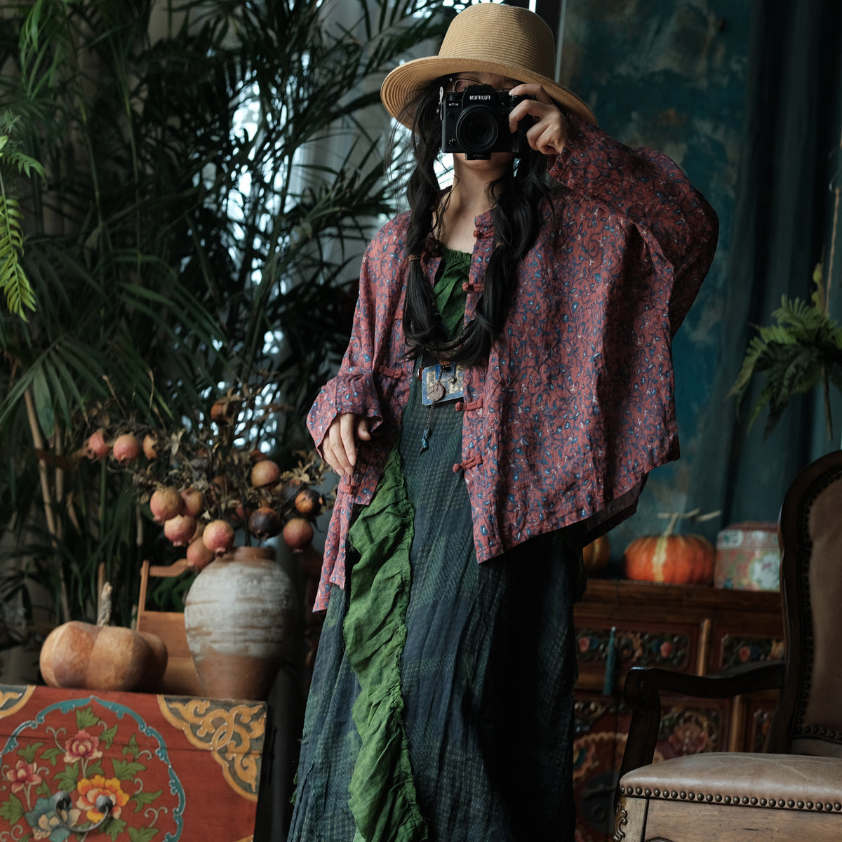 Mei Garden Floral Ramie Blouse