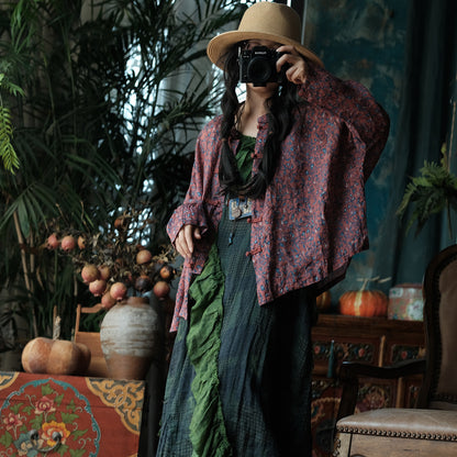 Mei Garden Floral Ramie Blouse