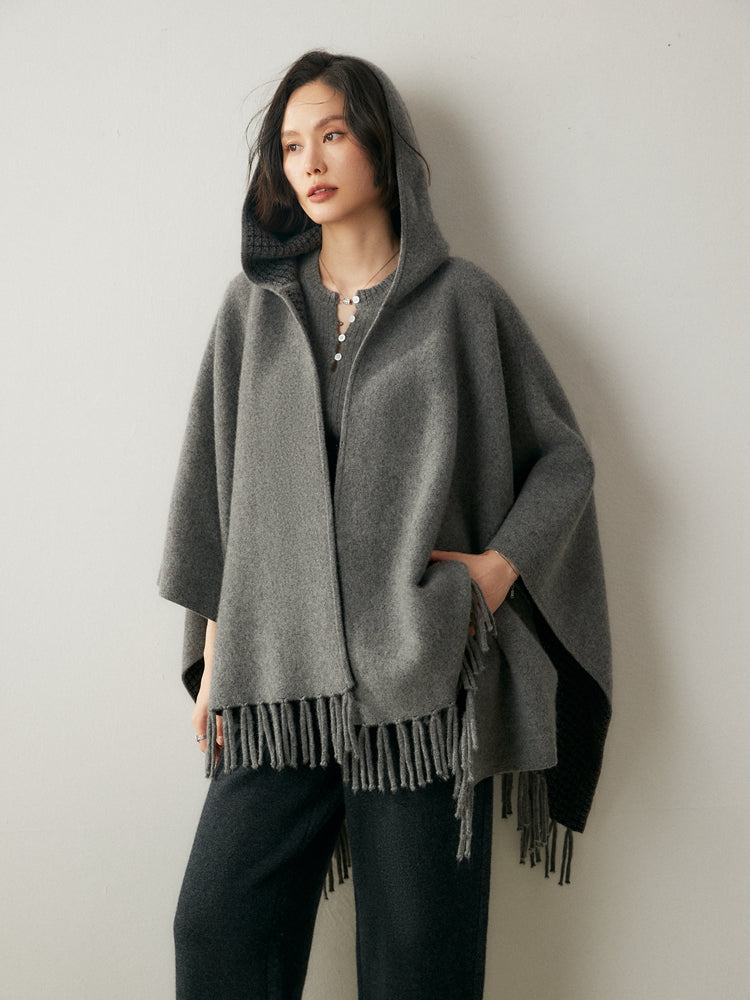 Luna Cashmere Fringe Cape