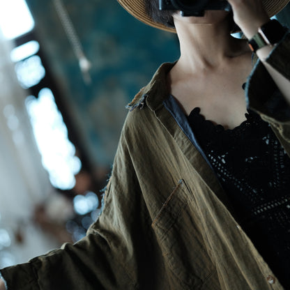Olive Drift Cotton Shirt