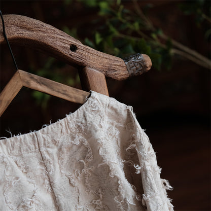 Ecru Patchwork Linen Blouse