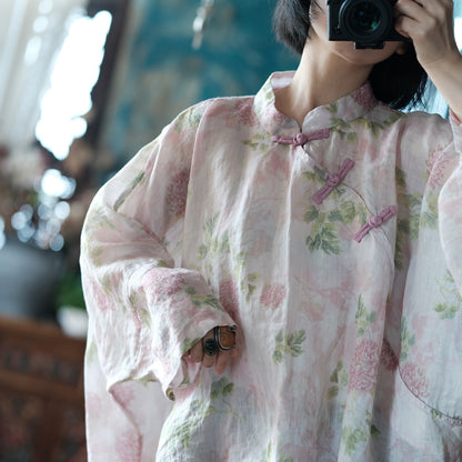 Vintage Floral Wind Cross Blouse