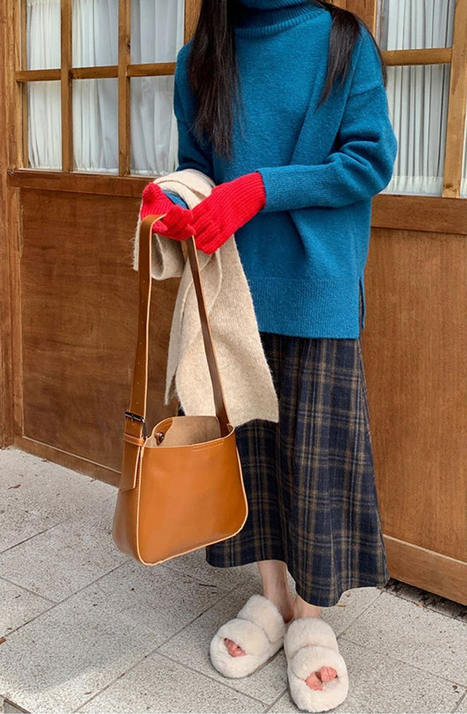 Vintage Check Midi Skirt