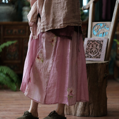 Vintage Rami Floral Tulle Skirt