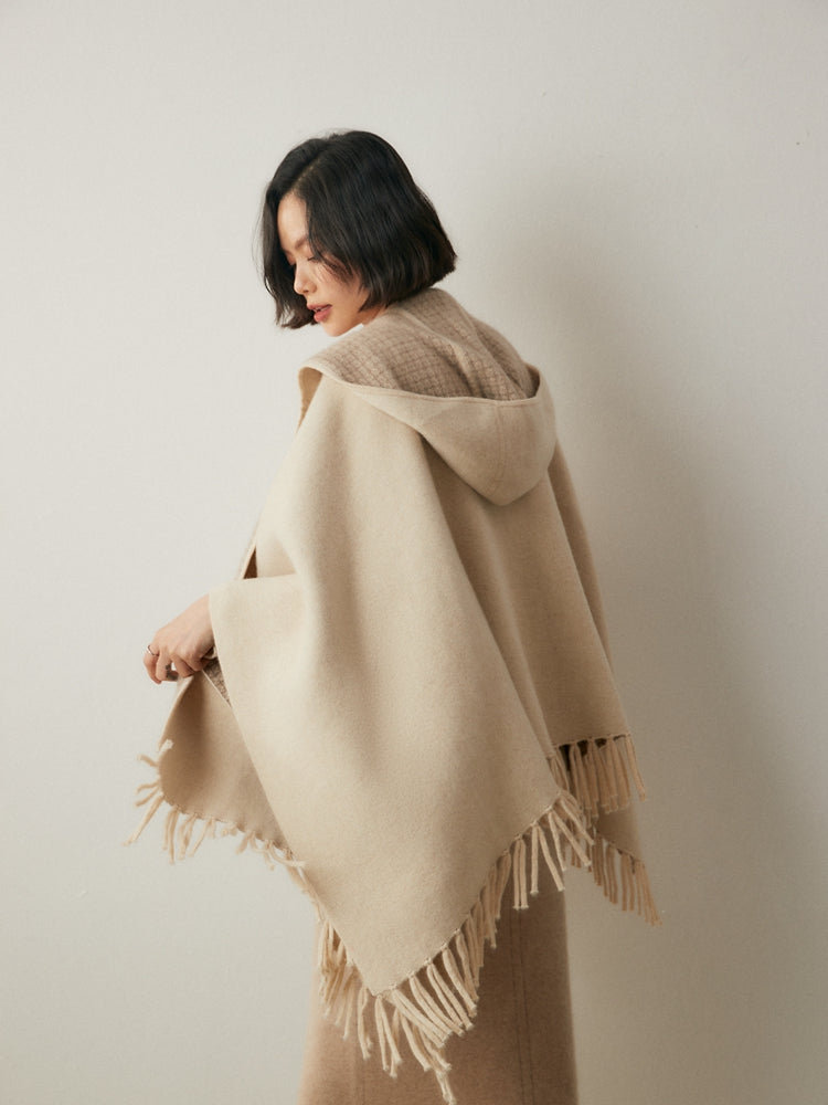 Luna Cashmere Fringe Cape