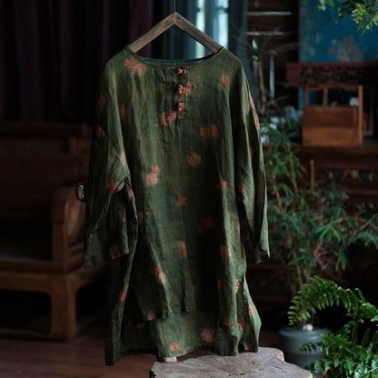 Women's Vintage Ramie Blouse | Oversized Lightweight Natural Shirt