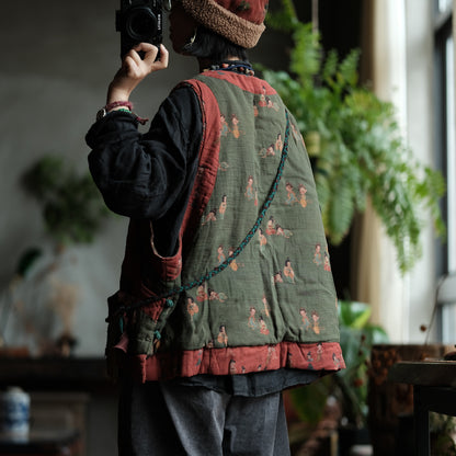 Vintage Figure Linen Vest
