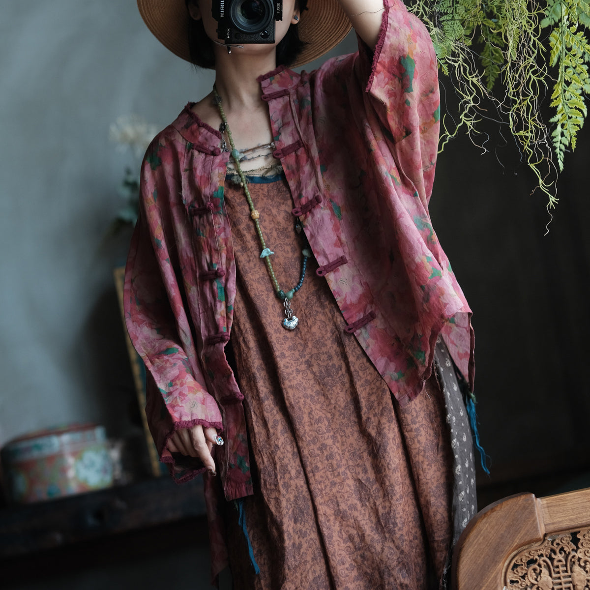 Vesper Blush Floral Linen Jacket