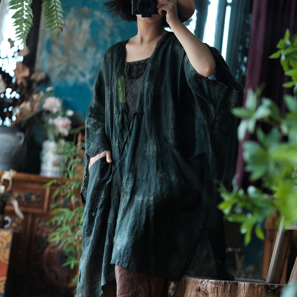 Shadow Bloom Ramie Kimono