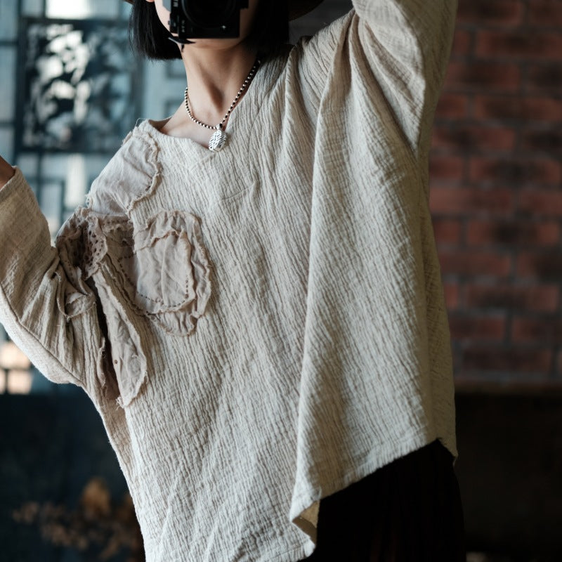 Vintage Embroidered Ramie Blouse