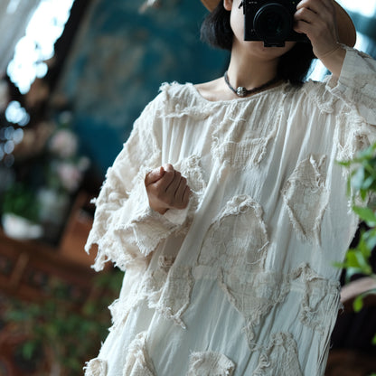 Ecru Patchwork Tunic Dress