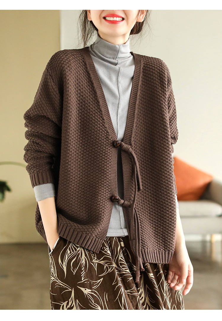 Retro Cotton Knit Cardigan