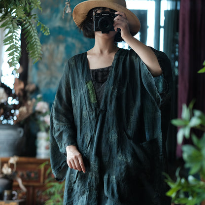 Shadow Bloom Ramie Kimono