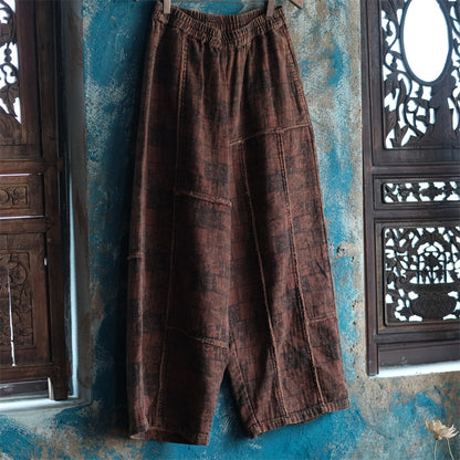 Vintage Floral Linen Pants