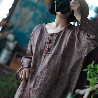Women's Vintage Ramie Blouse | Oversized Lightweight Natural Shirt
