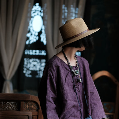 Oversized Linen Vintage Breeze Shirt - Lightweight Women's Top