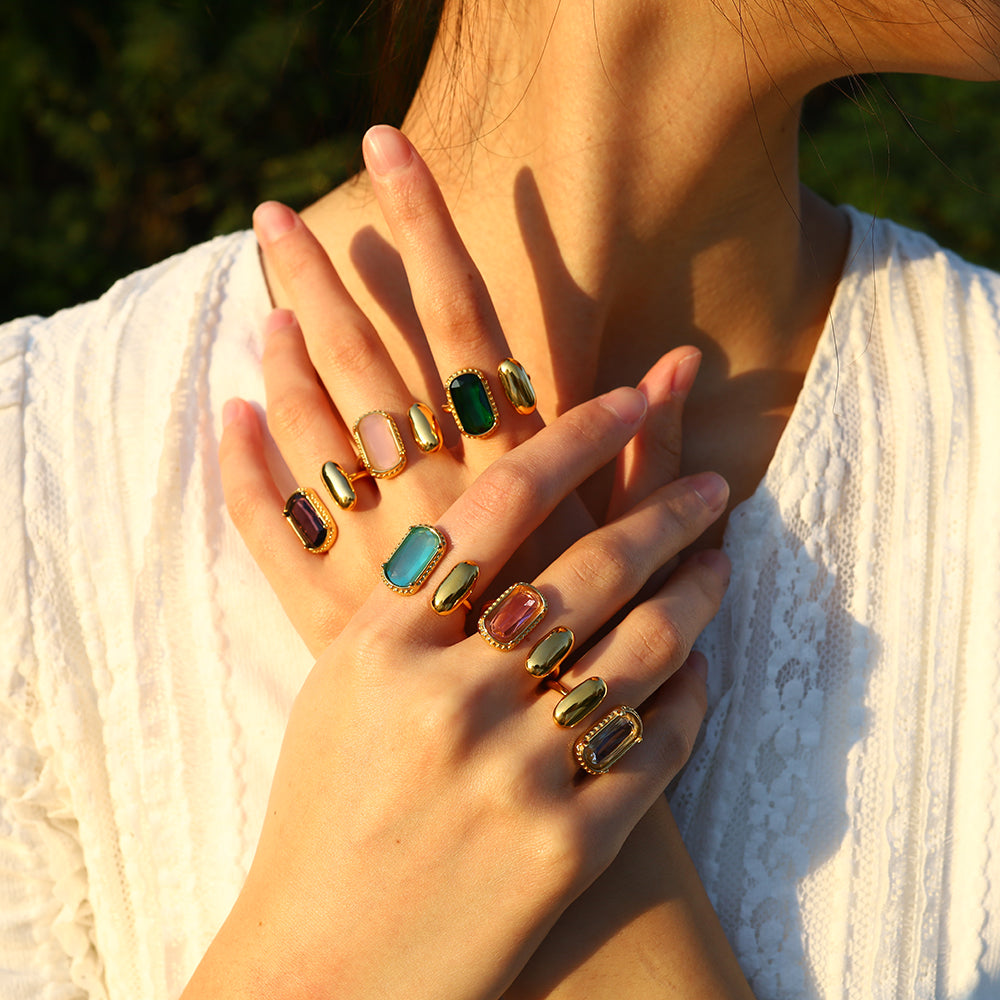 Bague vintage de luxe en zircon