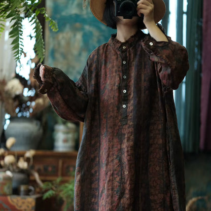 Ember Vintage Floral Linen Dress
