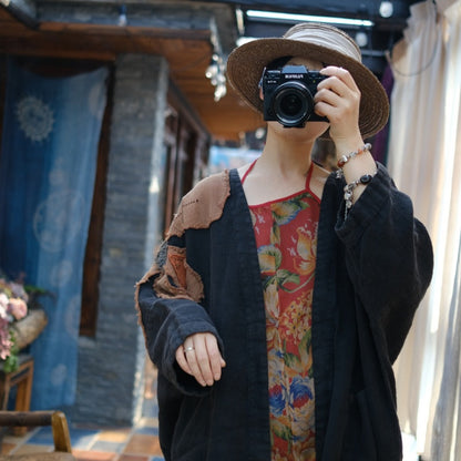 Vintage Patchwork Linen Dress