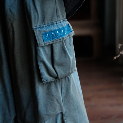 Washed Tide Patchwork Denim Pants