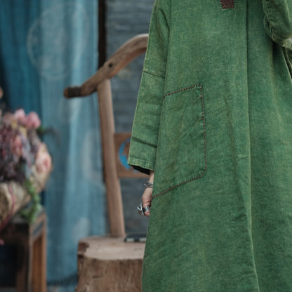 Moss Haven Snow-Washed Linen Dress