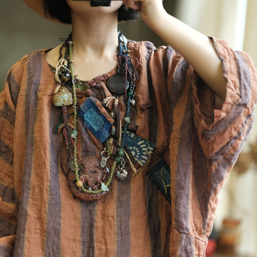 Vintage Striped Linen Tee