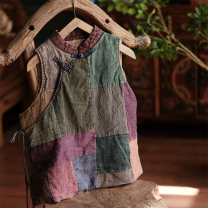 Vintage Patchwork Wrap Vest