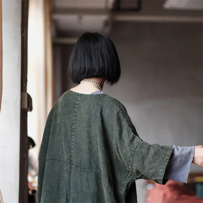 Vintage Aura Linen Tunic Dress