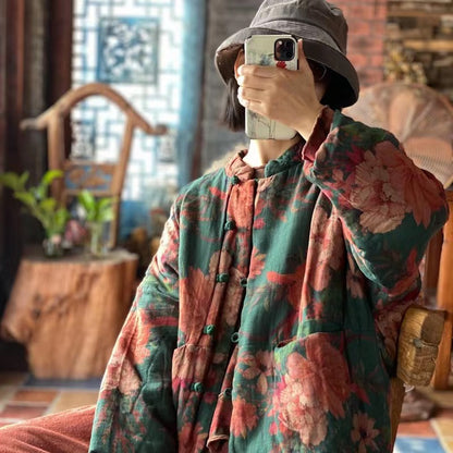 Vintage Bloom Linen Jacket