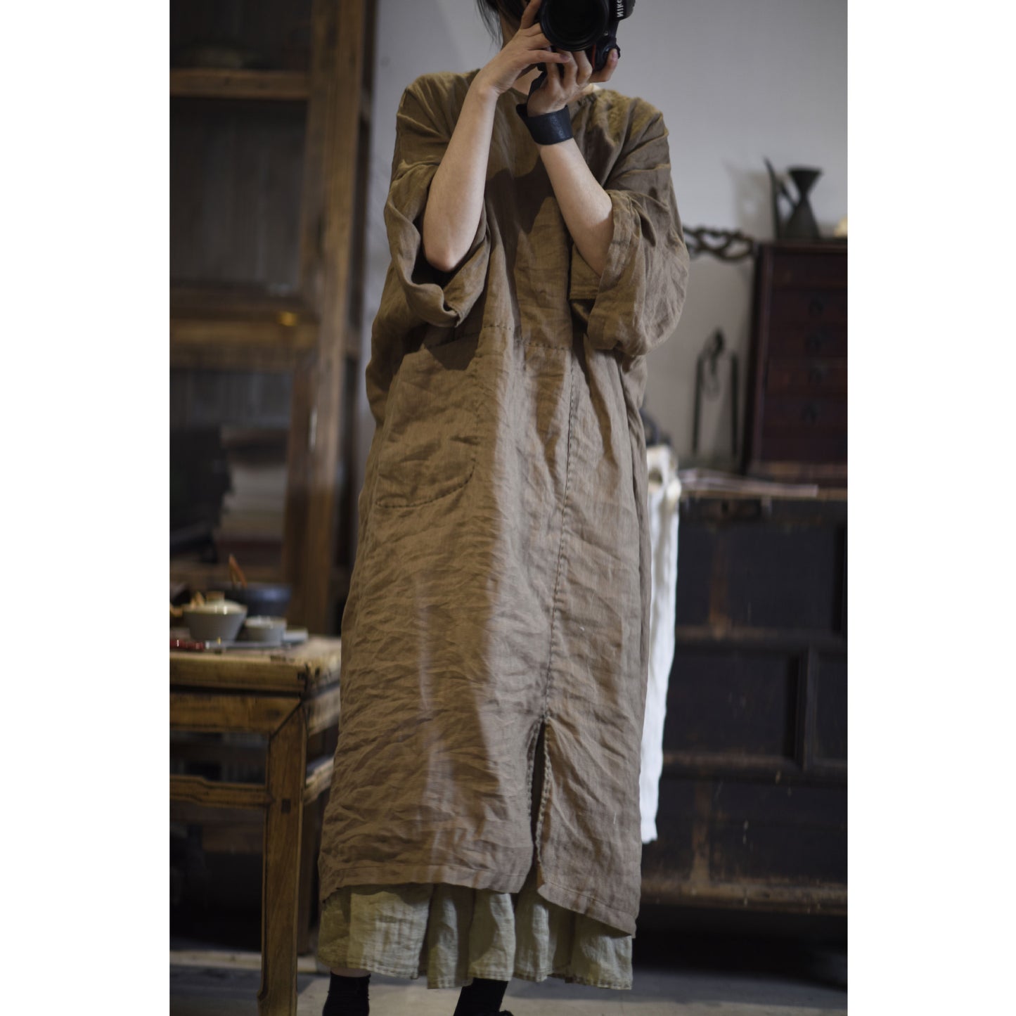 Washed Rami Oversized Tunic