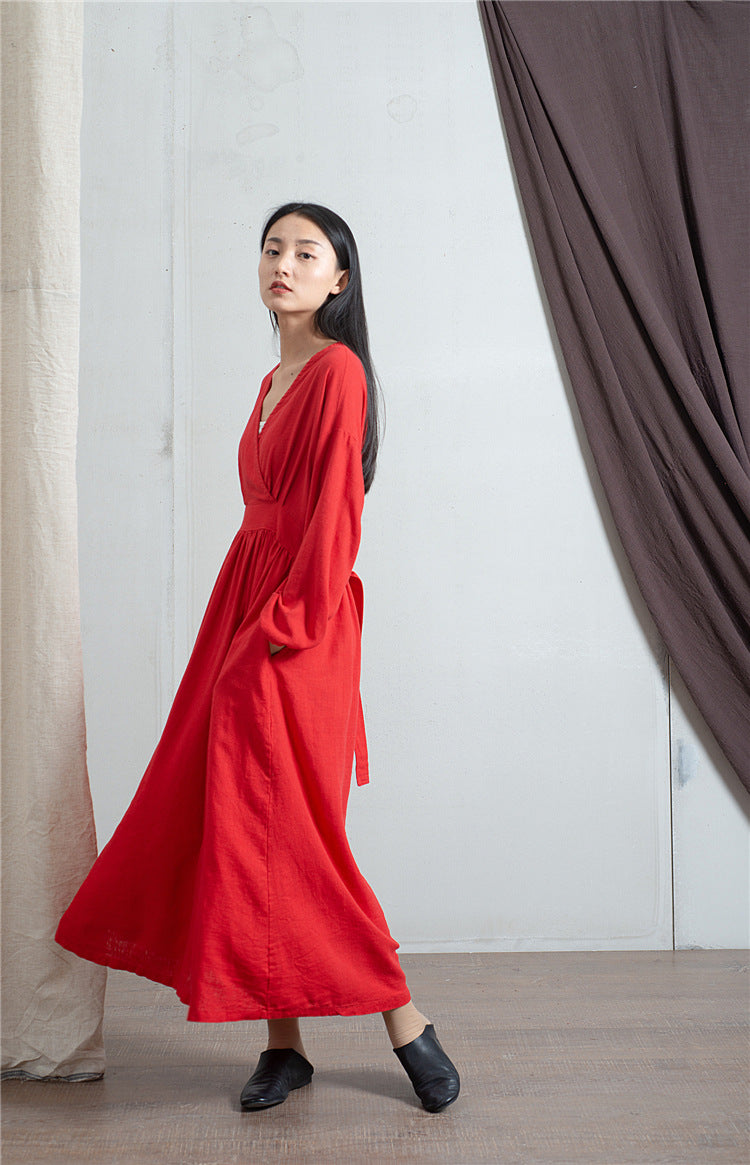 Vestido midi de lino zen