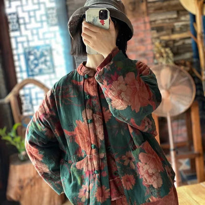 Vintage Bloom Linen Jacket