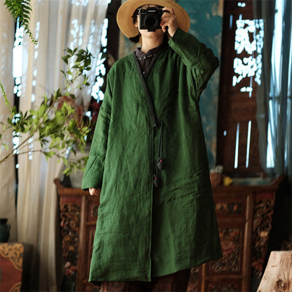 Vintage Linen Jacket with Fabric Tie Accessories