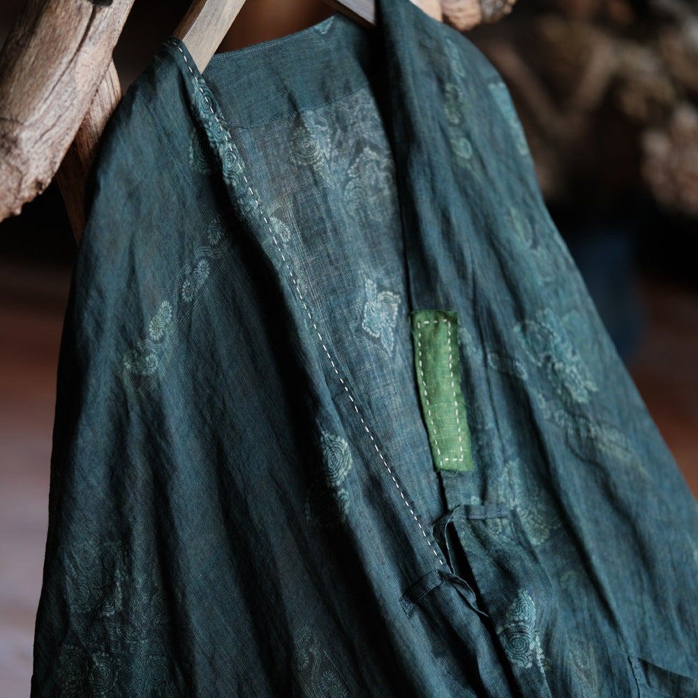 Shadow Bloom Ramie Kimono