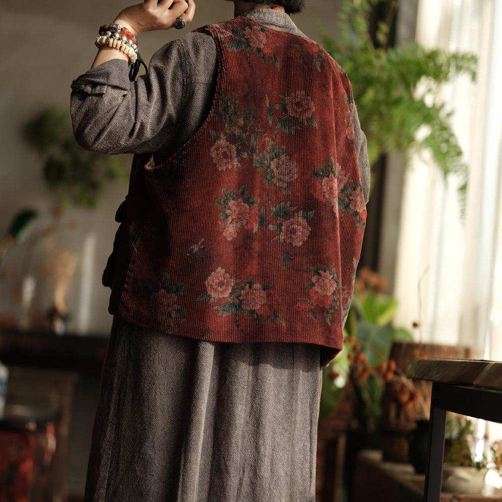 Vintage Corduroy Vest With Pockets