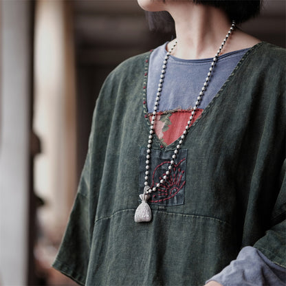 Vintage Aura Linen Tunic Dress
