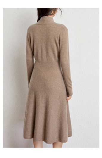 Cashmere Elegance Ruffle Dress