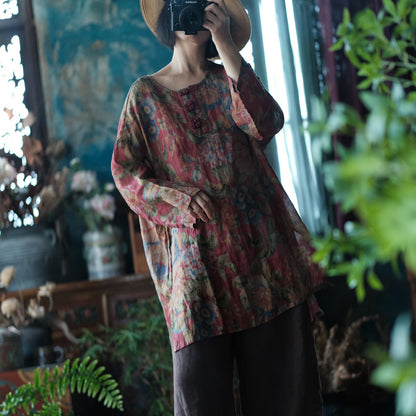 Women's Vintage Ramie Blouse | Oversized Lightweight Natural Shirt