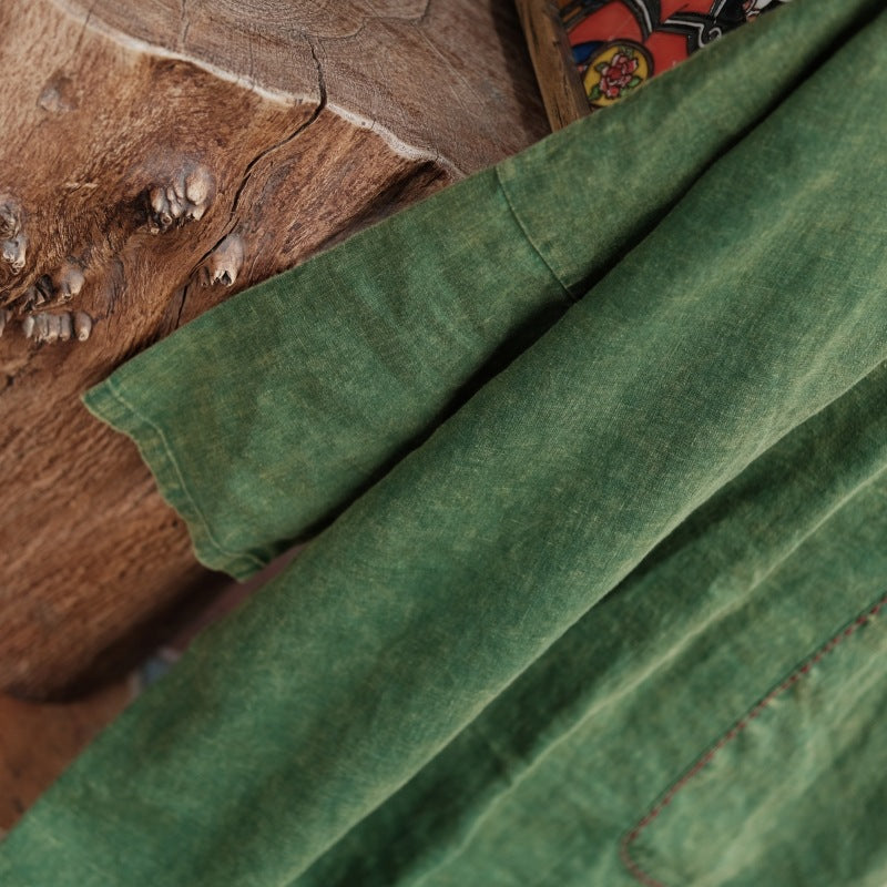 Moss Haven Snow-Washed Linen Dress