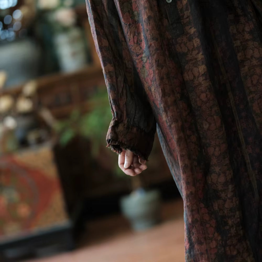 Ember Vintage Floral Linen Dress