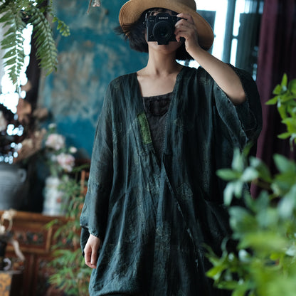 Shadow Bloom Ramie Kimono