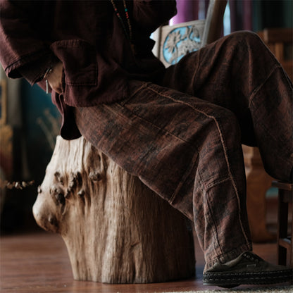 Vintage Floral Linen Pants